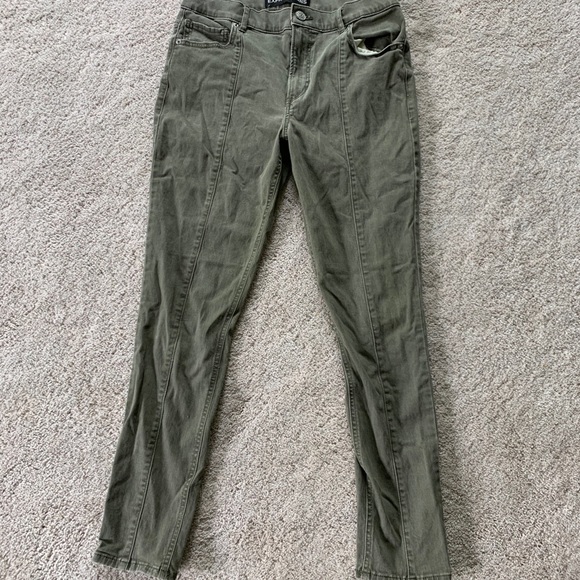 Express Denim - Express High Waisted Olive Ankle Skinny Jeans Express Denim - Express High Waisted Olive Ankle Skinny Jeans